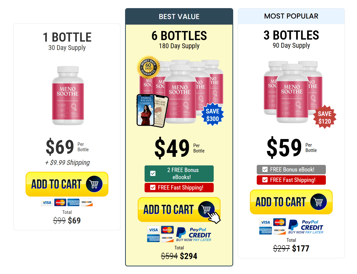 Buy MenoSoothe 6 Bottles